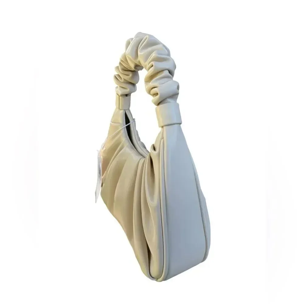 JW PEI Gabbi Ruched Hobo Handbag - Ivory Ruched Handle